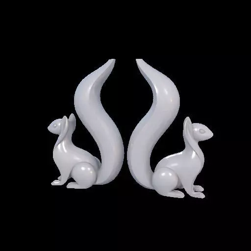 Minimalist Squirrel Sculptures 3D print model_7