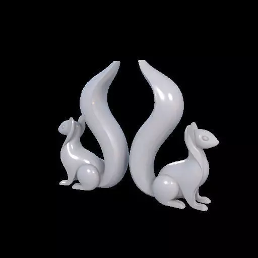 Minimalist Squirrel Sculptures 3D print model_22