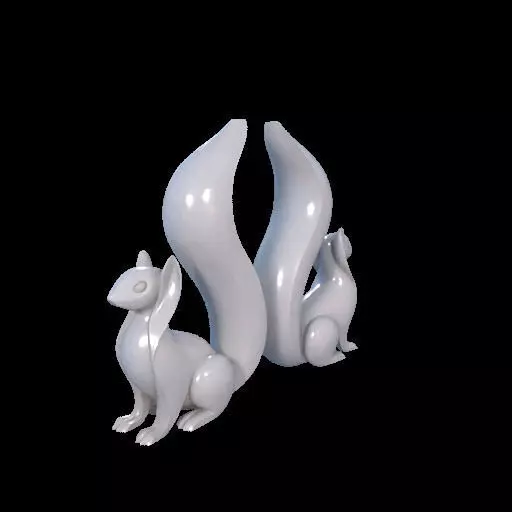Minimalist Squirrel Sculptures 3D print model_12