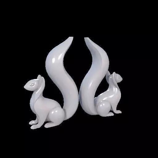 Minimalist Squirrel Sculptures 3D print model_13