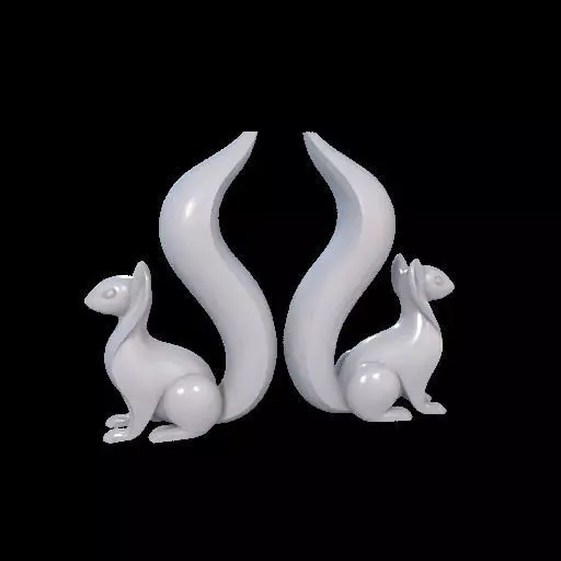 Minimalist Squirrel Sculptures 3D print model_2