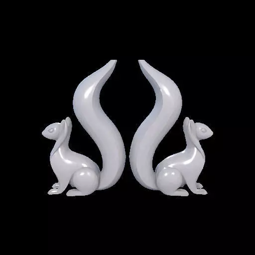 Minimalist Squirrel Sculptures 3D print model_8