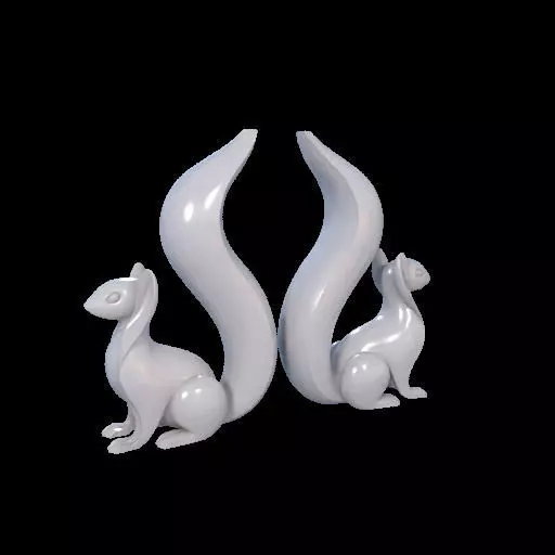 Minimalist Squirrel Sculptures 3D print model_10