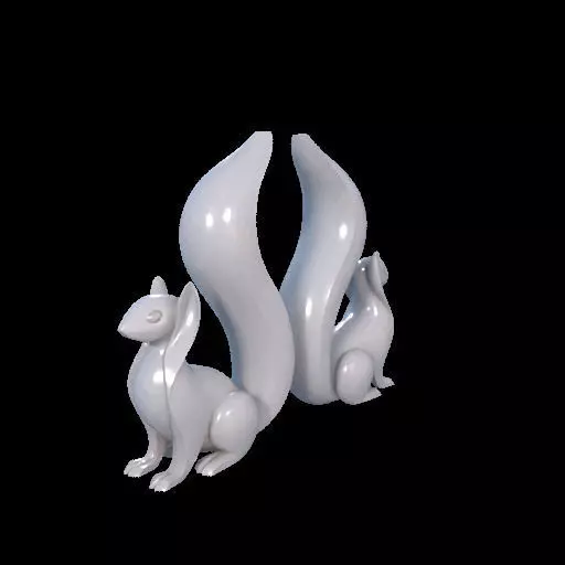 Minimalist Squirrel Sculptures 3D print model_25