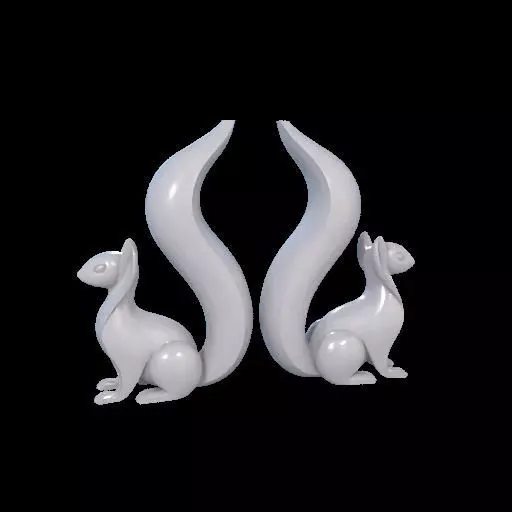 Minimalist Squirrel Sculptures 3D print model_9