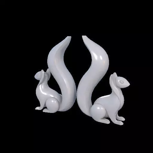Minimalist Squirrel Sculptures 3D print model_6