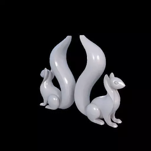 Minimalist Squirrel Sculptures 3D print model_21