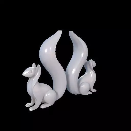 Minimalist Squirrel Sculptures 3D print model_11
