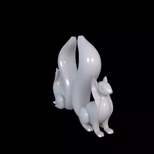 Minimalist Squirrel Sculptures 3D print model_3