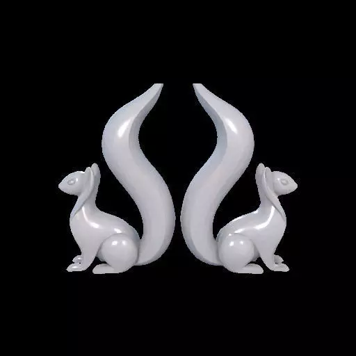 Minimalist Squirrel Sculptures 3D print model_1