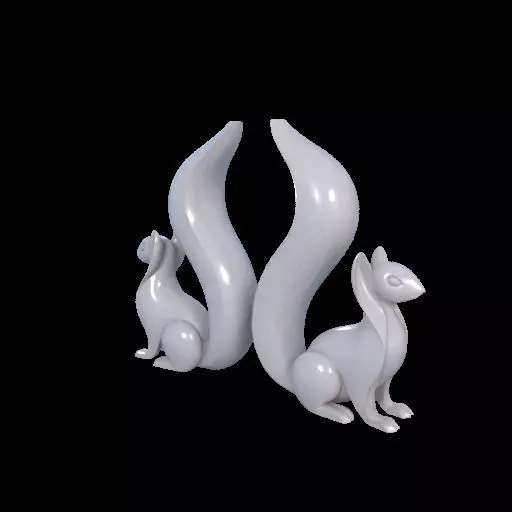 Minimalist Squirrel Sculptures 3D print model_5