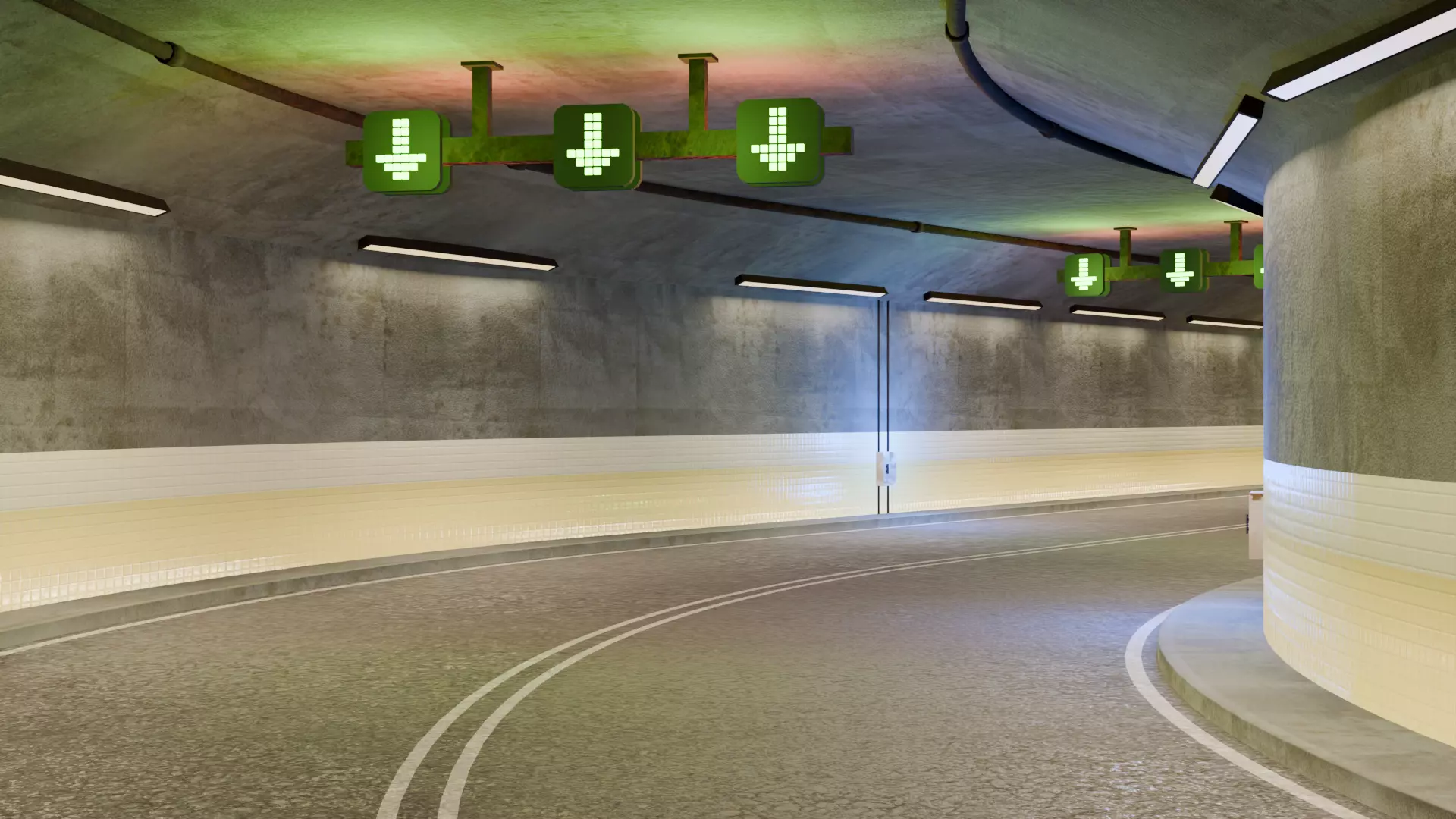 Road Tunnel Environment Low-poly 3D model_3