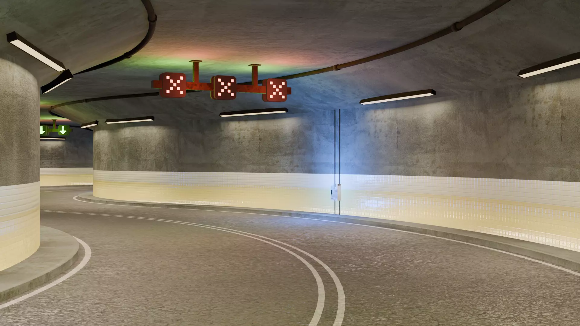 Road Tunnel Environment Low-poly 3D model_2