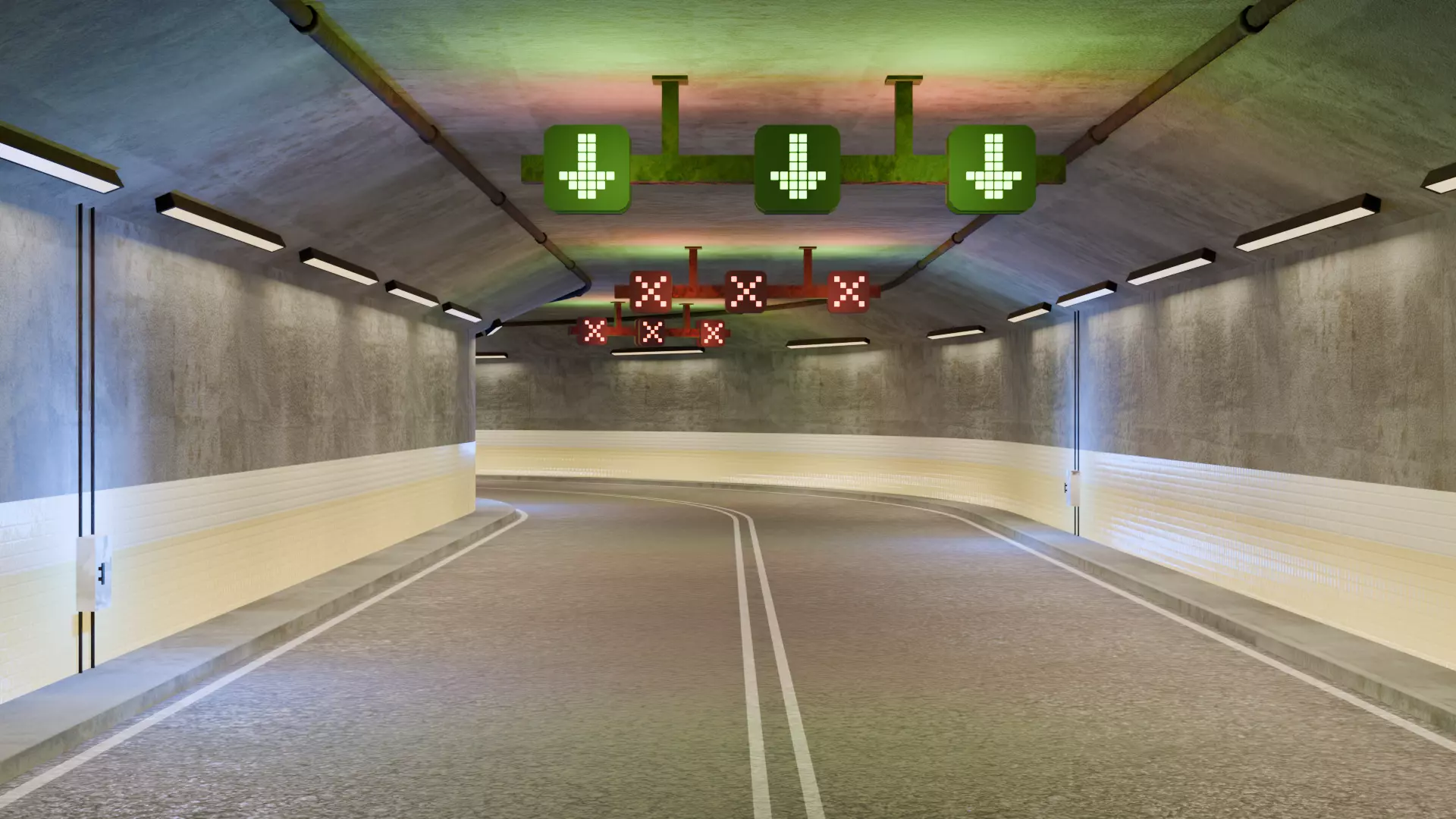 Road Tunnel Environment Low-poly 3D model_5