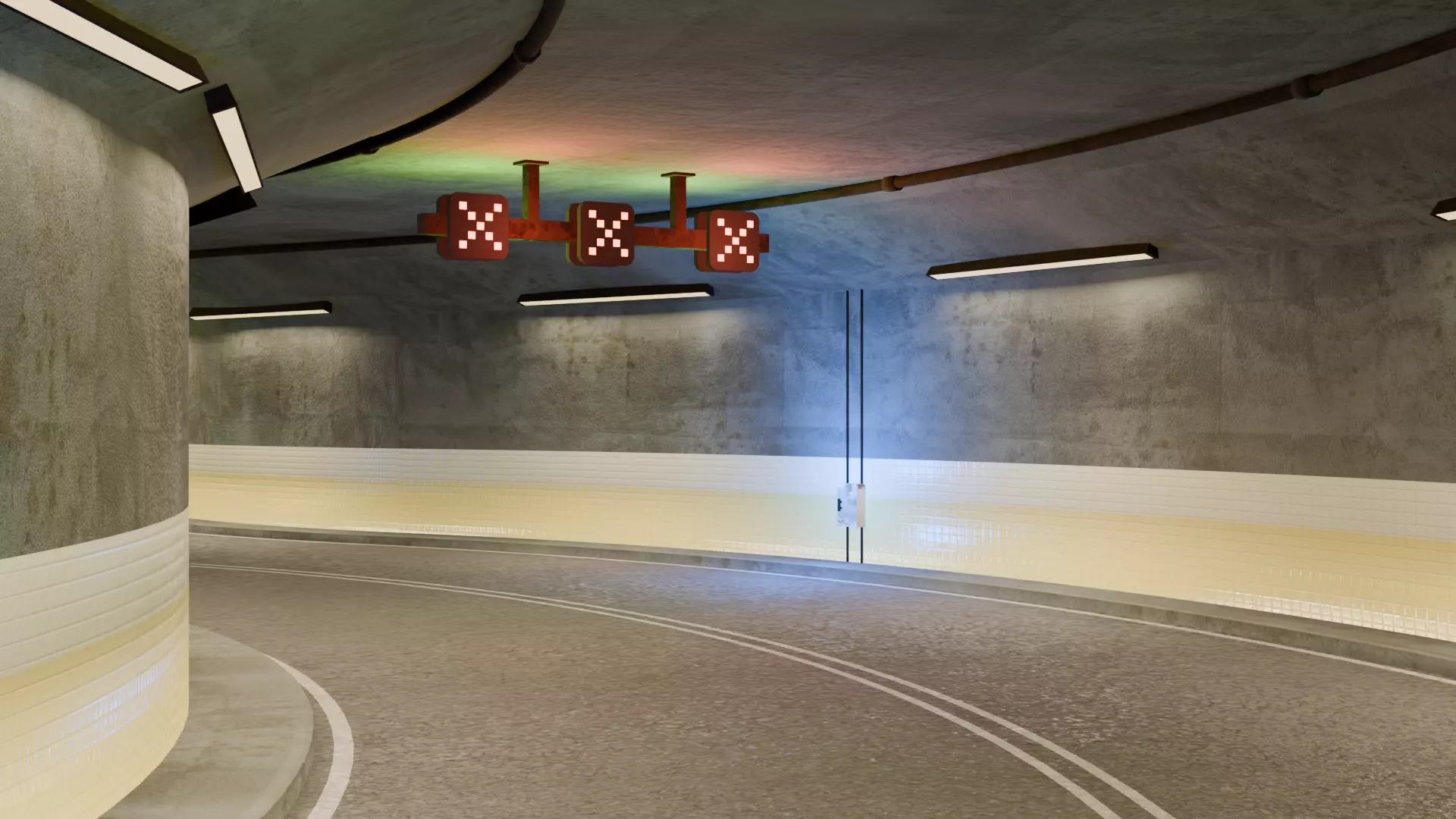 Road Tunnel Environment Low-poly 3D model_6