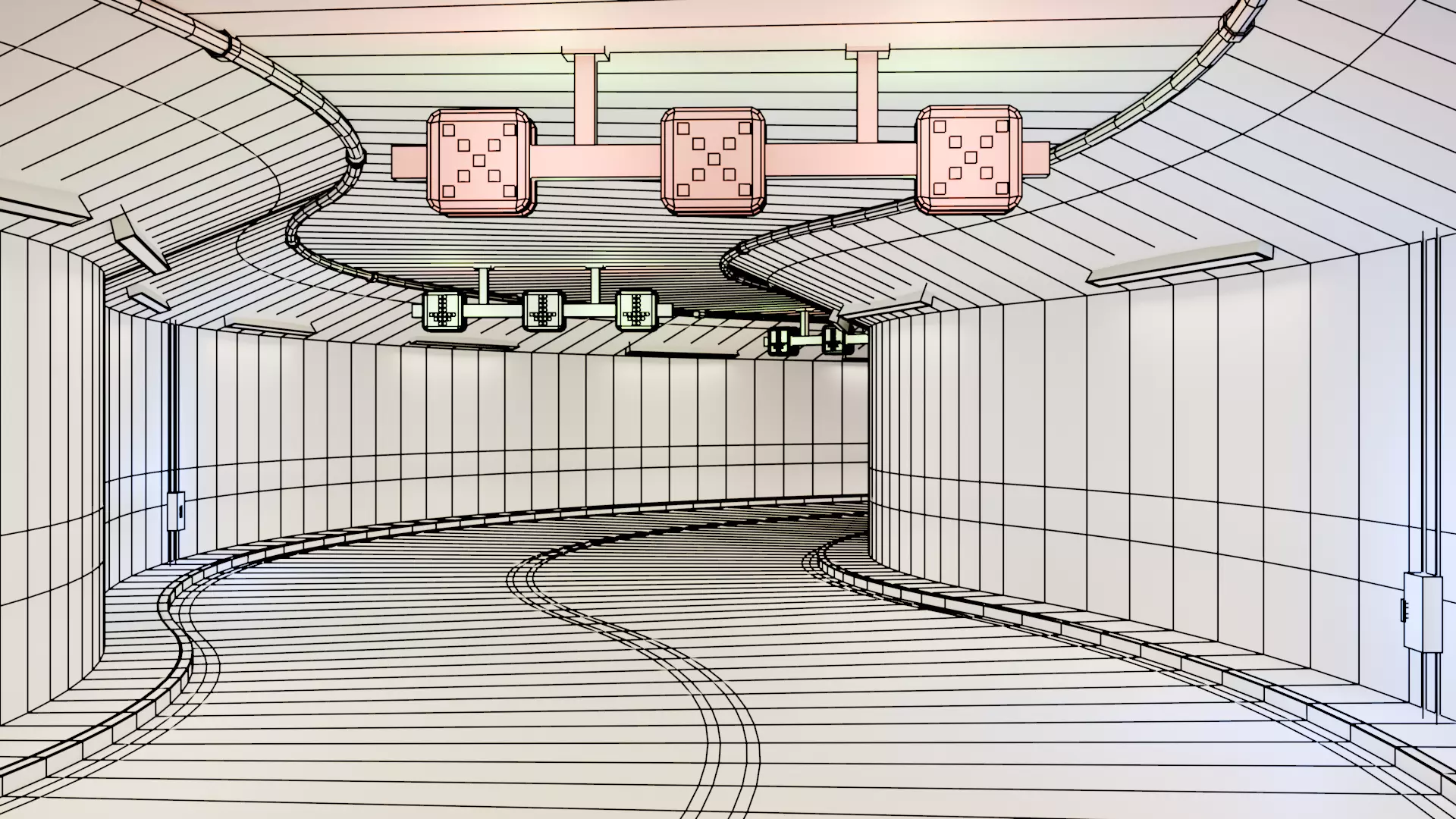 Road Tunnel Environment Low-poly 3D model_9