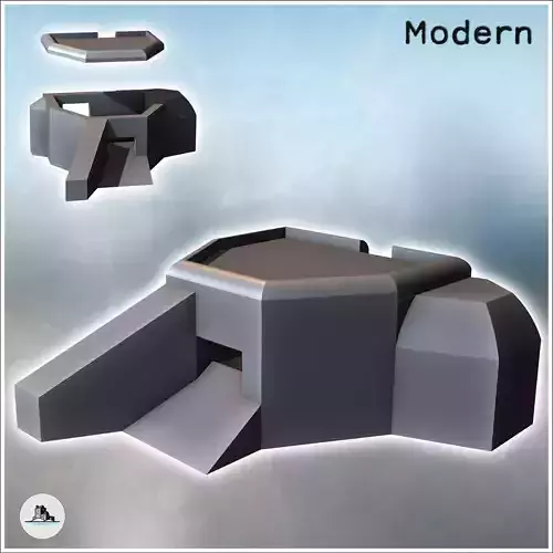 Blockhouse bunker with protective wing and firing opening 15 - M
