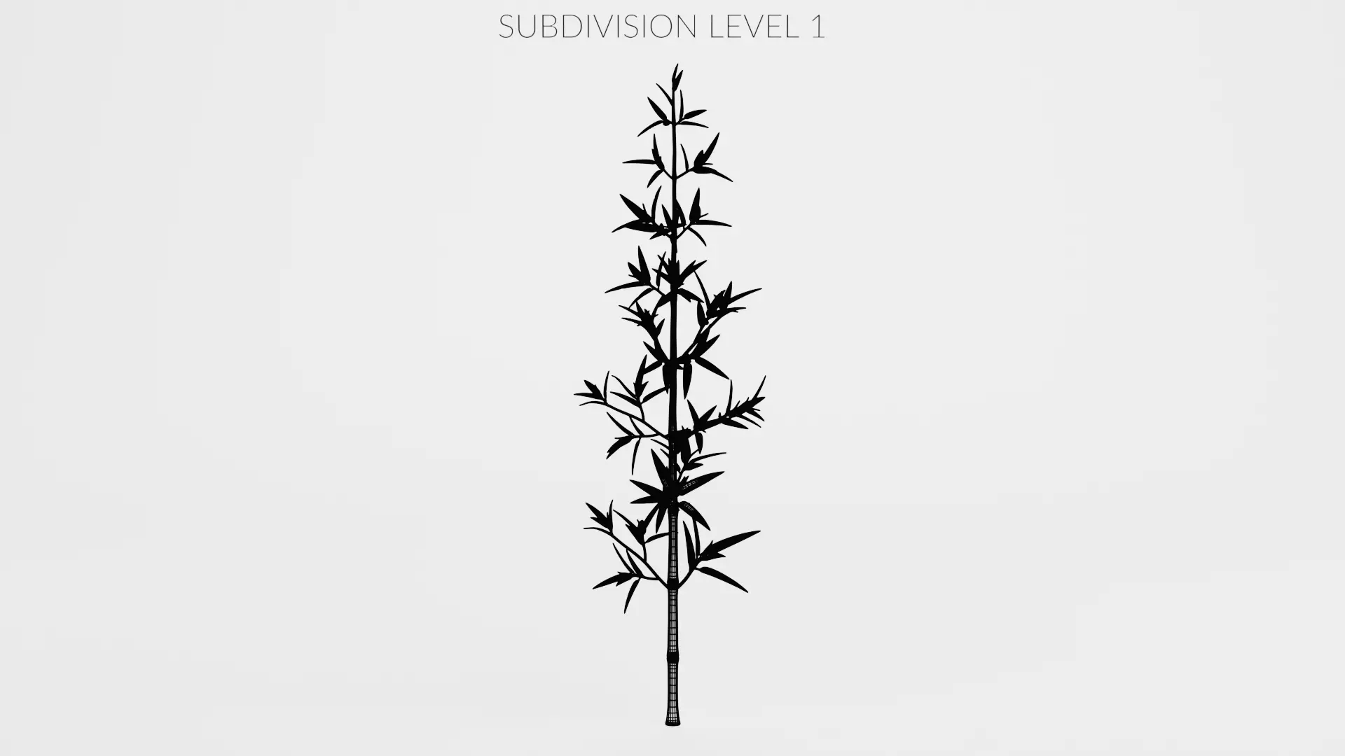 Bamboo Plant - Stem with Leaves Low-poly 3D model_12