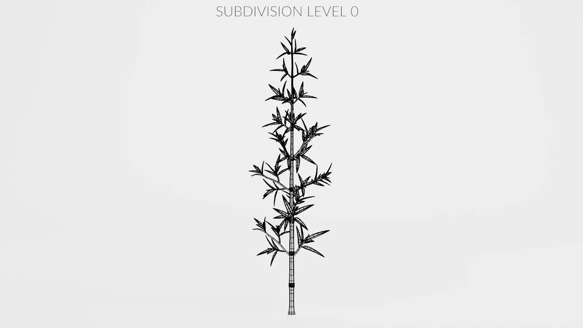 Bamboo Plant - Stem with Leaves Low-poly 3D model_11