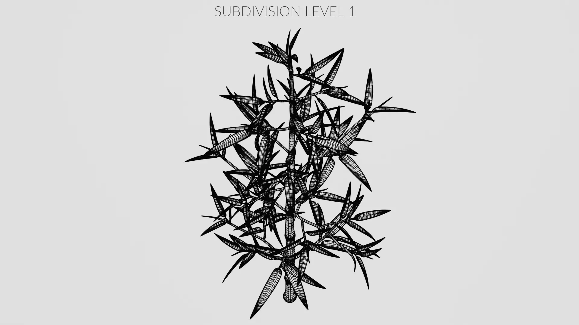 Bamboo Plant - Stem with Leaves Low-poly 3D model_14