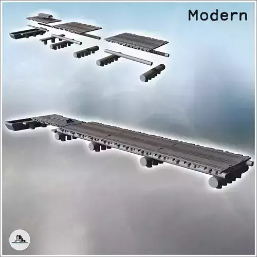 Improvised wooden log bridge with float and railway tracks 17 - 