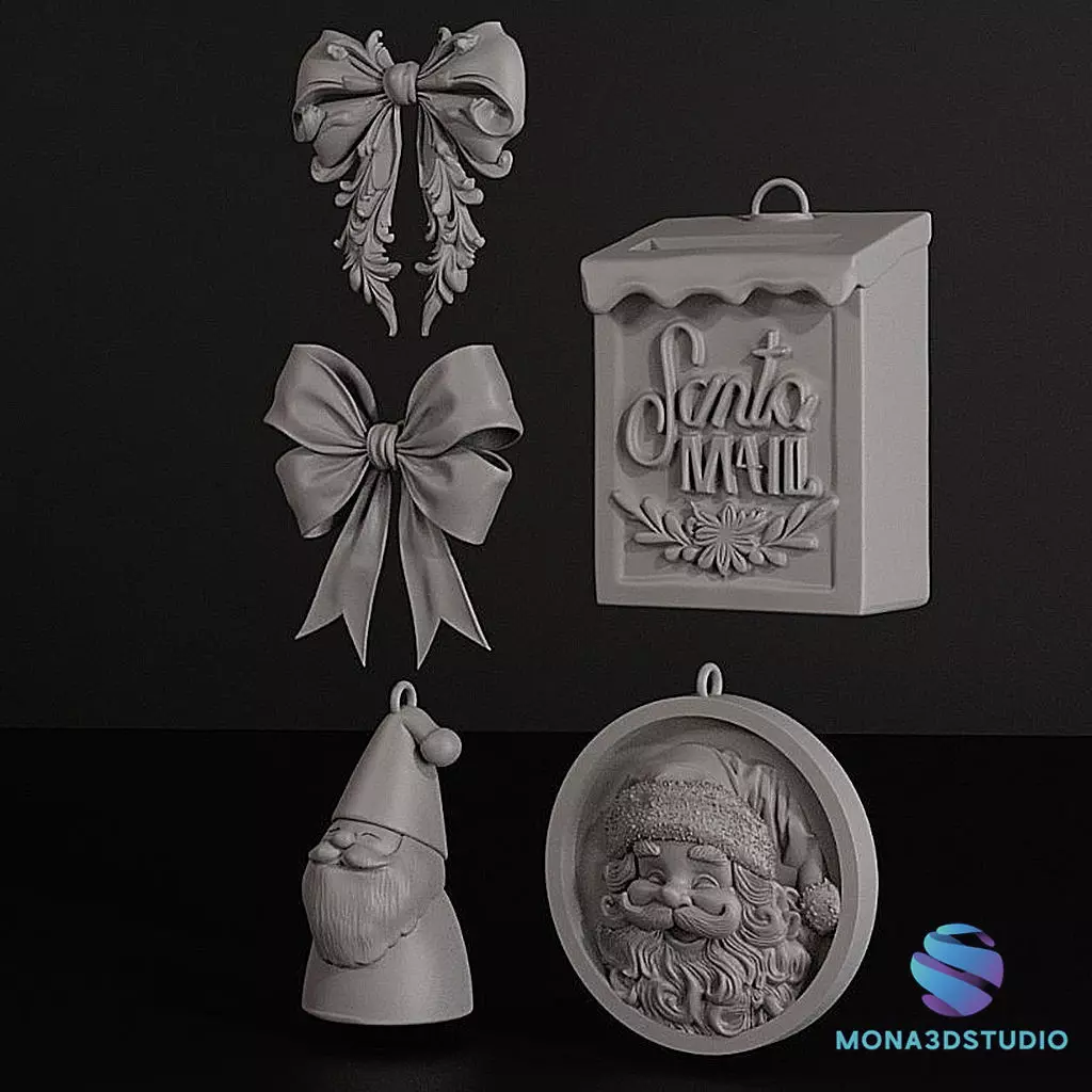 Christmas Tree Ornament 3D Set - Commercial License 3D print model_2