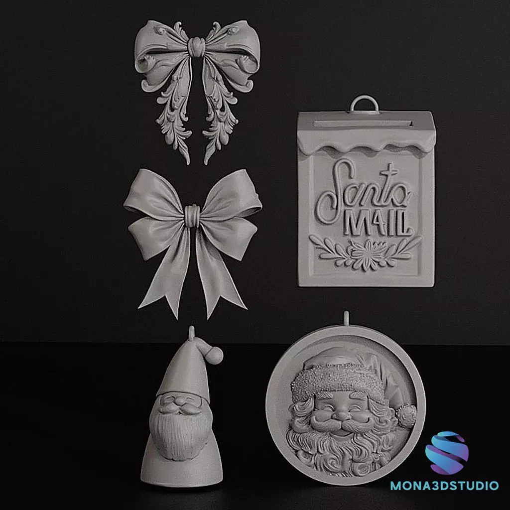 Christmas Tree Ornament 3D Set - Commercial License 3D print model_1