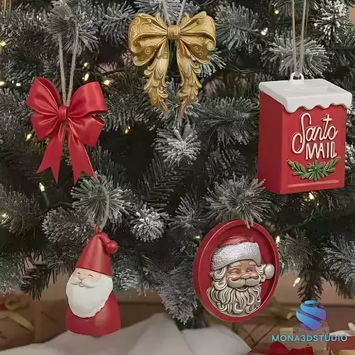 Christmas Tree Ornament 3D Set - Commercial License 3D print model