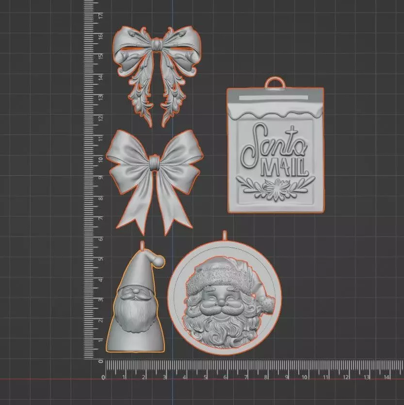 Christmas Tree Ornament 3D Set - Commercial License 3D print model_3