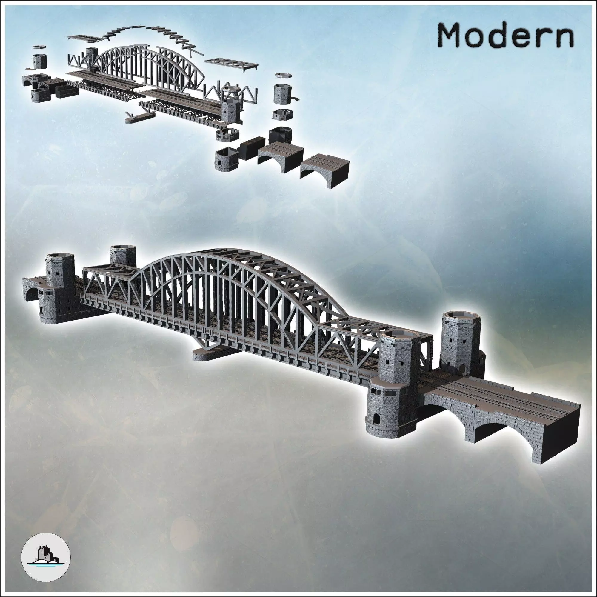 Remagen or Ludendorff Bridge Rhine-Westphalia Germany - Modern W 3D print model_0