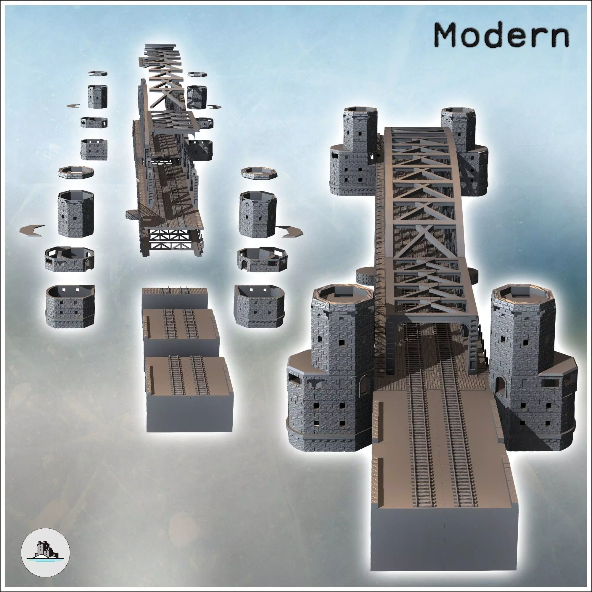 Remagen or Ludendorff Bridge Rhine-Westphalia Germany - Modern W 3D print model_3