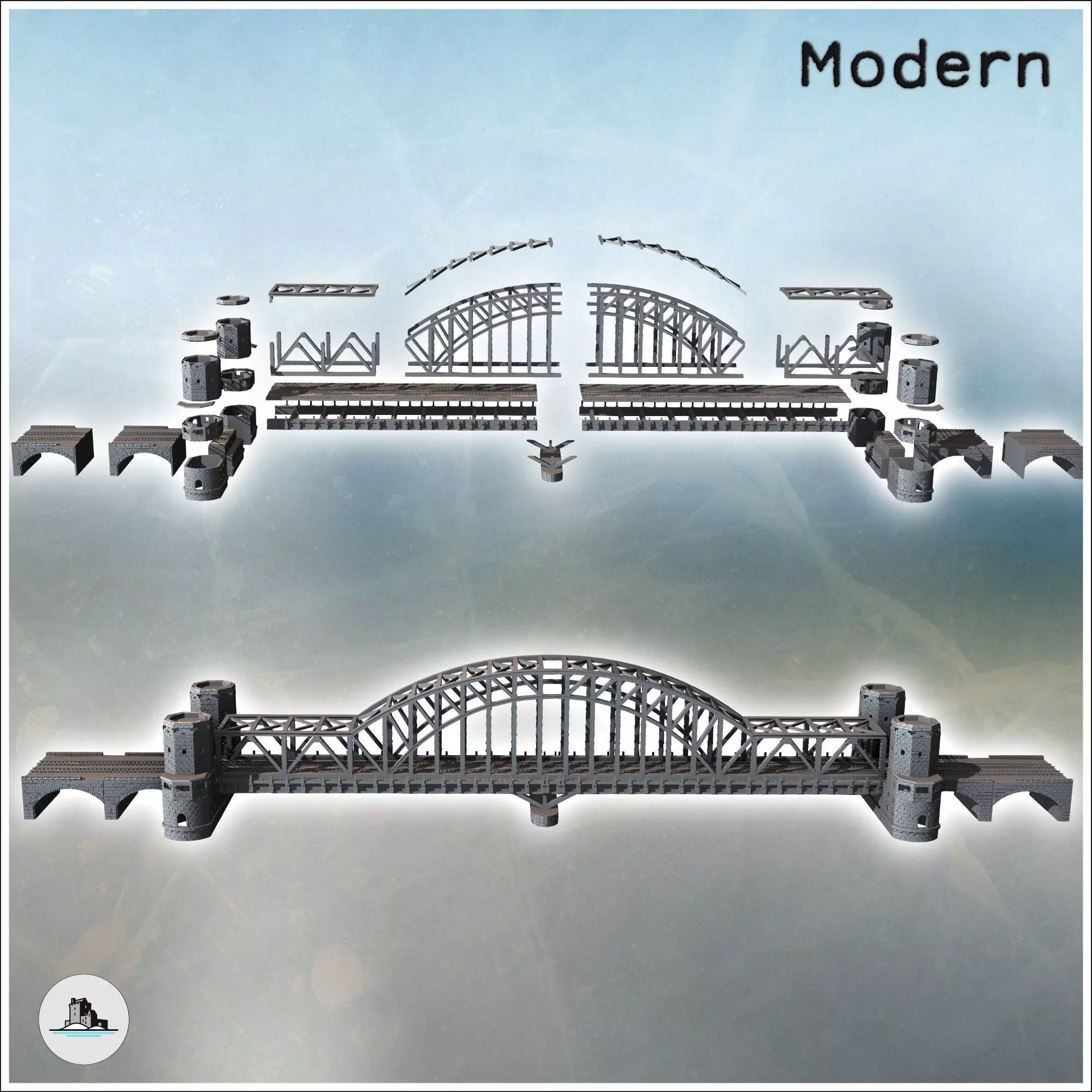 Remagen or Ludendorff Bridge Rhine-Westphalia Germany - Modern W 3D print model_2