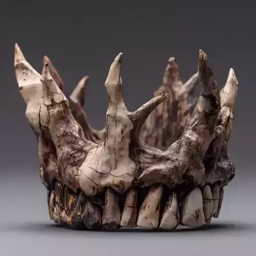 Bone King Crown Low-poly 3D model