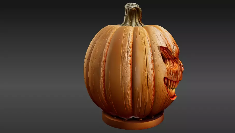 Jack-O-Lantern Pumpkin 3D Model Halloween Haunted Pumpkin 3D print model_5