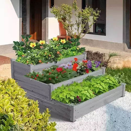 Wooden Elevated Raised Garden Bed Planter Kit