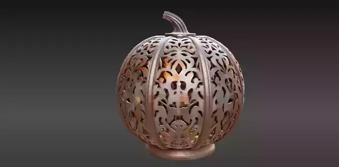 Ethereal Pumpkin Lantern 3D Model Halloween Decoration 3D print model