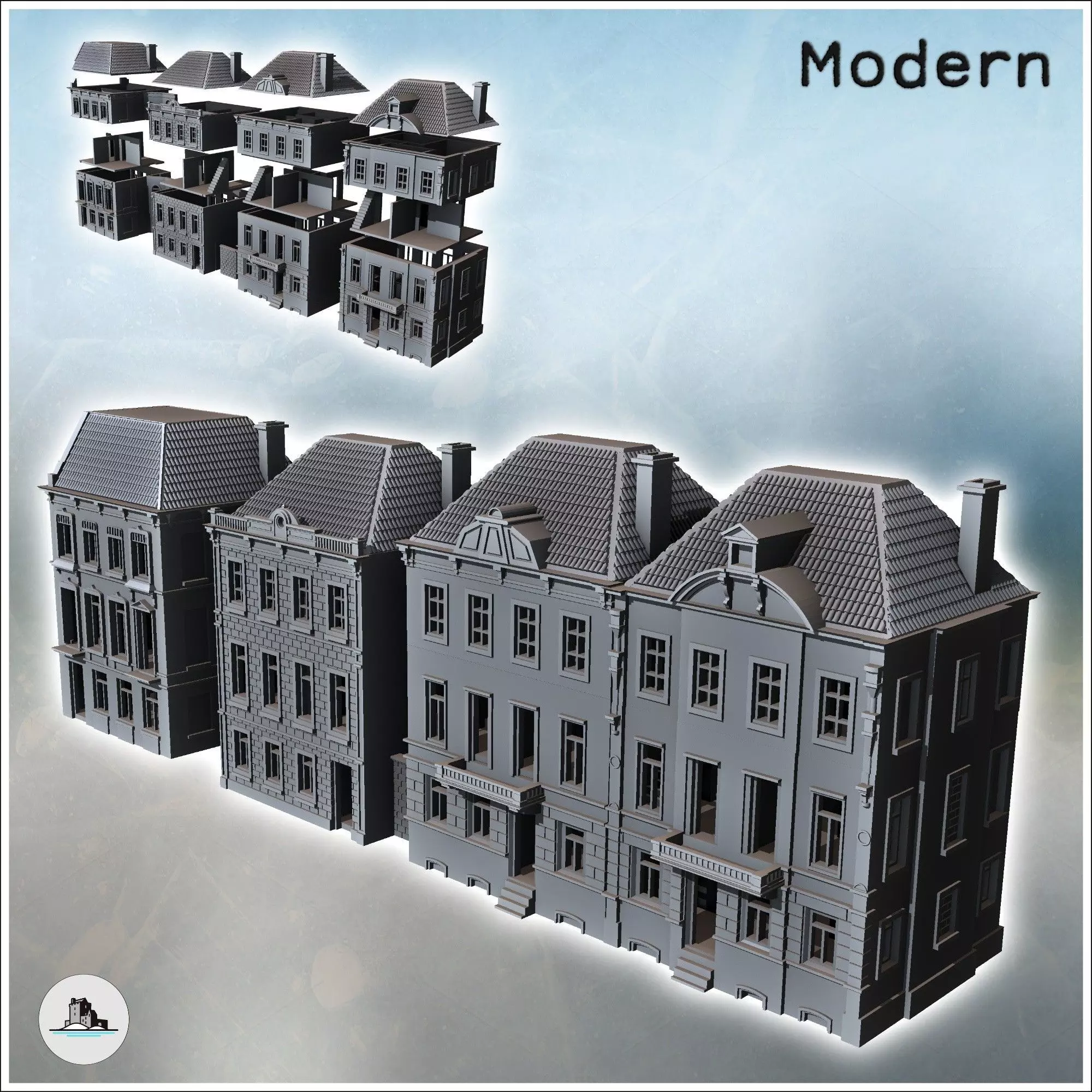 European House Set Arnhem Netherlands intact version - World War 3D print model_0