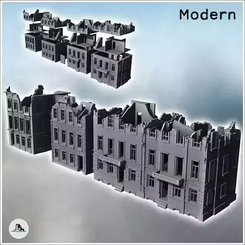 European House Set Arnhem Netherlands ruined version - World War