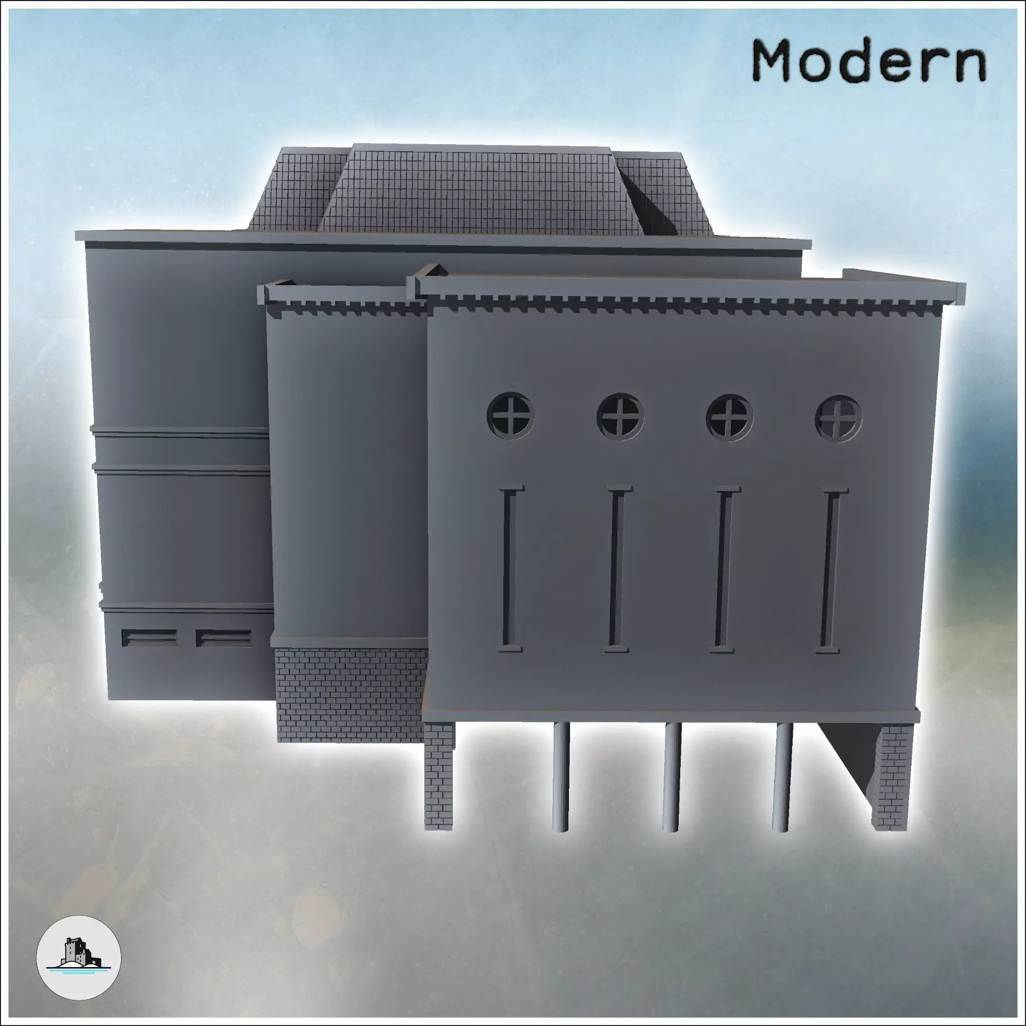 Municipal school with access stairs Arnhem The Netherlands - Wor 3D print model_4