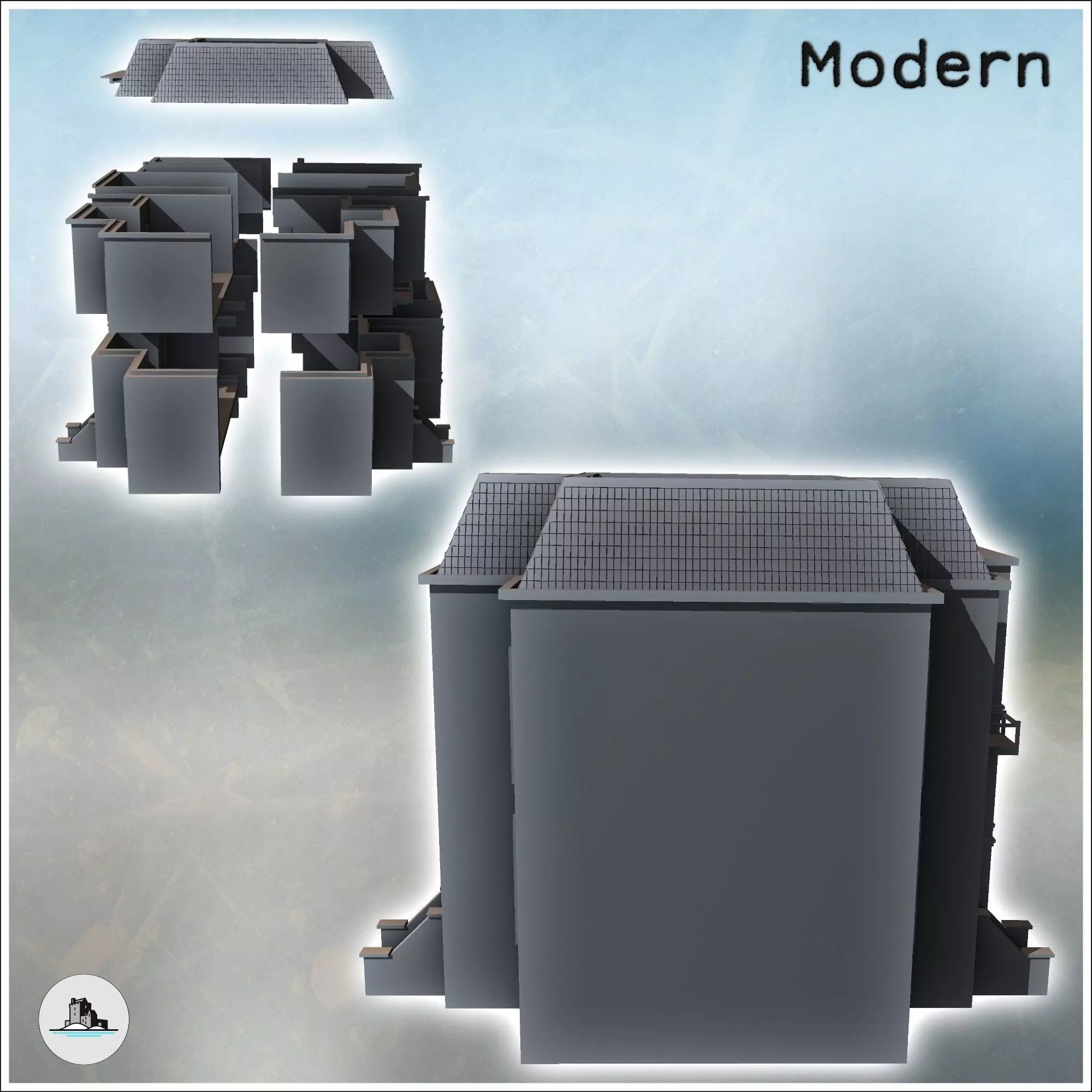 Municipal school with access stairs Arnhem The Netherlands - Wor 3D print model_2