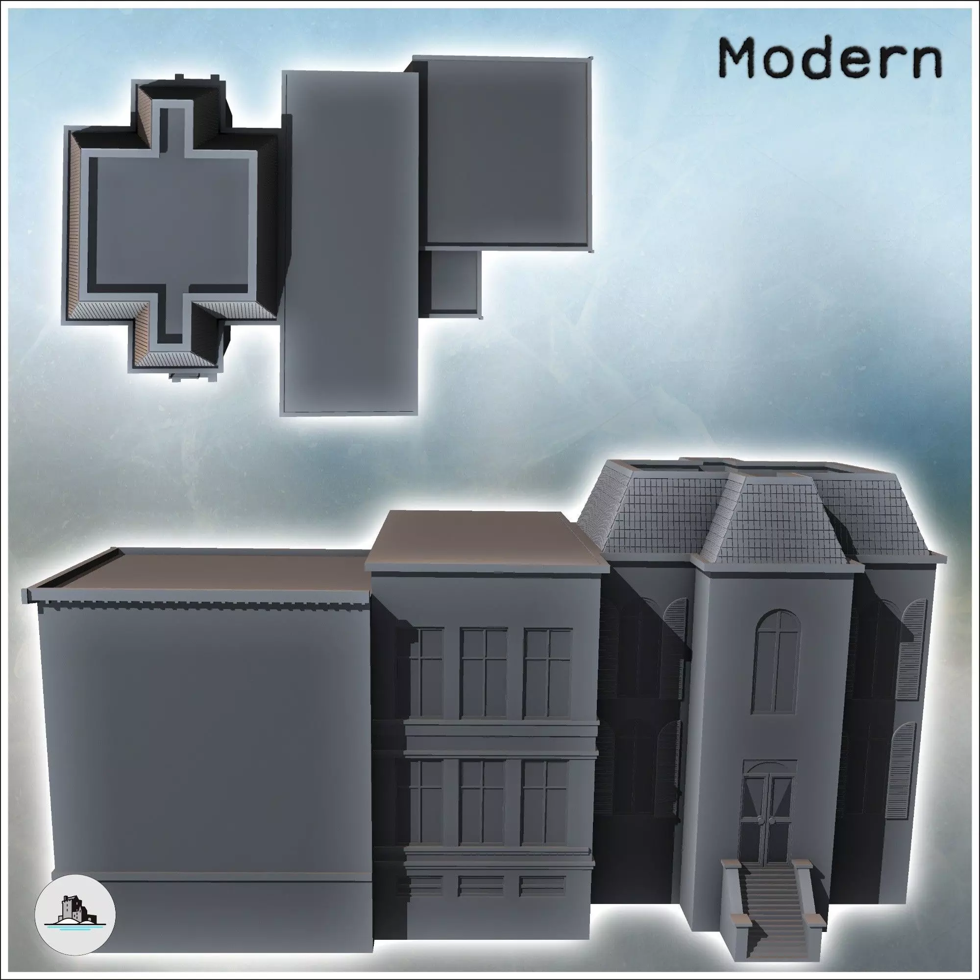 Municipal school with access stairs Arnhem The Netherlands - Wor 3D print model_3