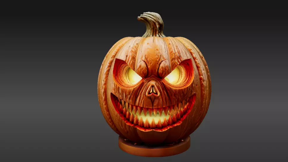 Jack-O-Lantern Pumpkin 3D Model Halloween Two Pack Model 3D model_4