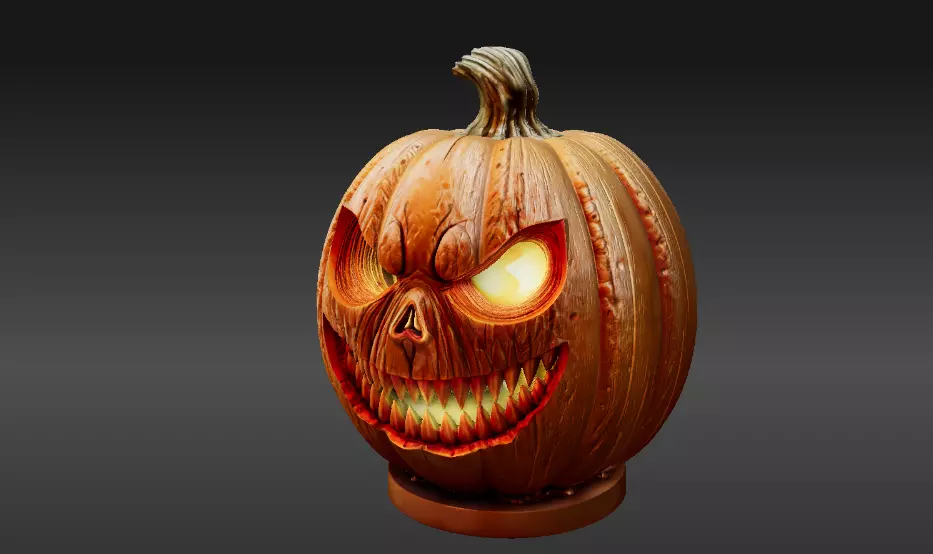Jack-O-Lantern Pumpkin 3D Model Halloween Two Pack Model 3D model_8