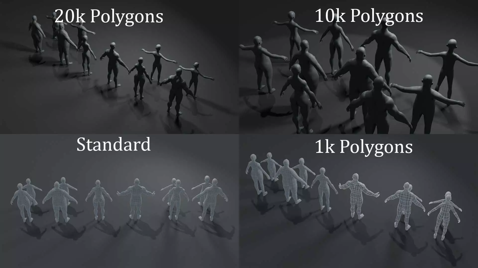 Human Body Base Mesh 40 Models Pack with 76 Sound Effects Low-poly 3D model_9