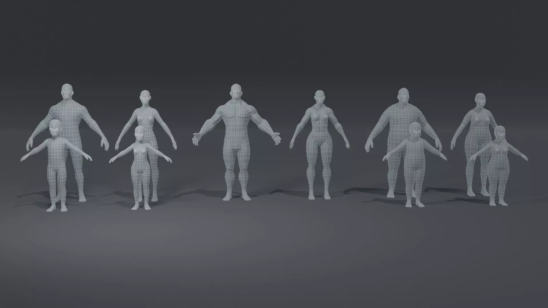 Human Body Base Mesh 40 Models Pack with 76 Sound Effects Low-poly 3D model_17