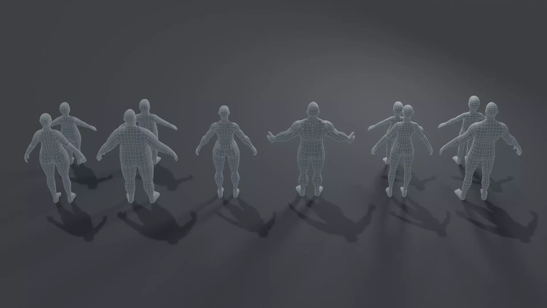 Human Body Base Mesh 40 Models Pack with 76 Sound Effects Low-poly 3D model_18
