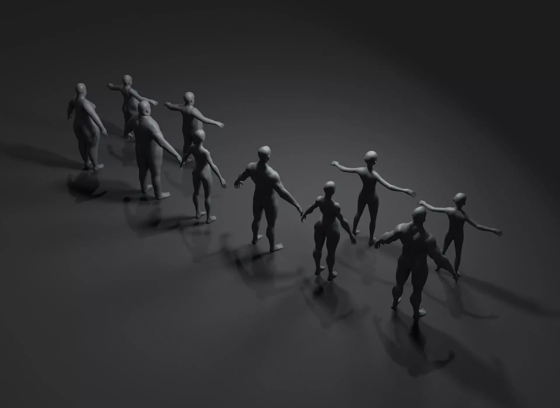 Human Body Base Mesh 40 Models Pack with 76 Sound Effects Low-poly 3D model_13