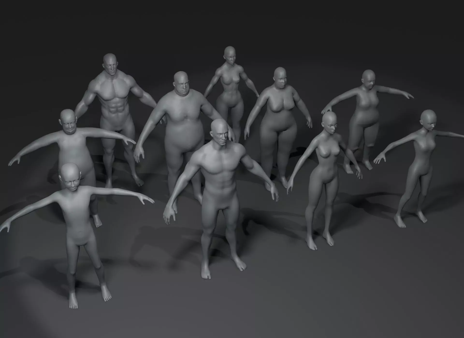 Human Body Base Mesh 40 Models Pack with 76 Sound Effects Low-poly 3D model_14