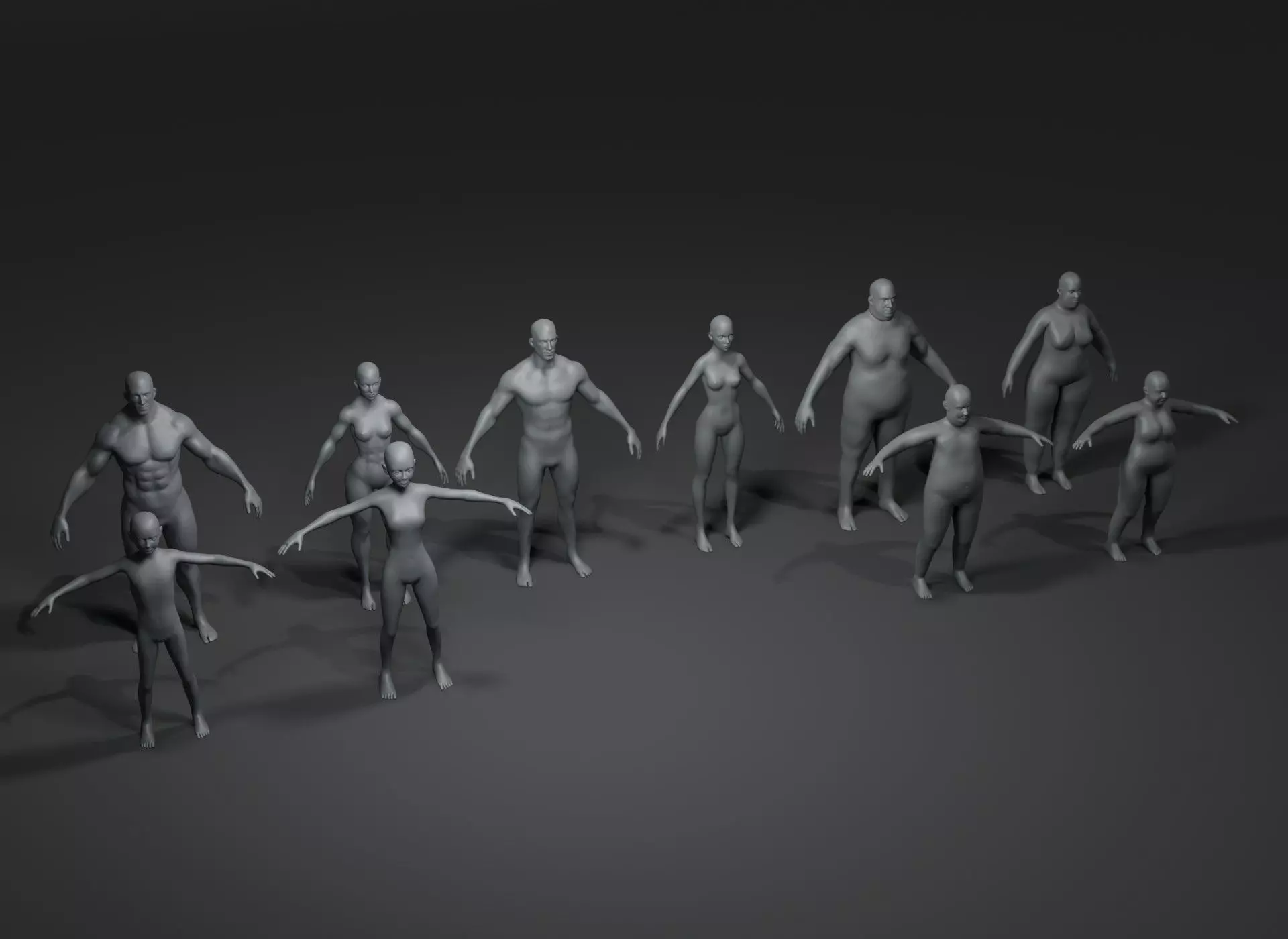 Human Body Base Mesh 40 Models Pack with 76 Sound Effects Low-poly 3D model_12