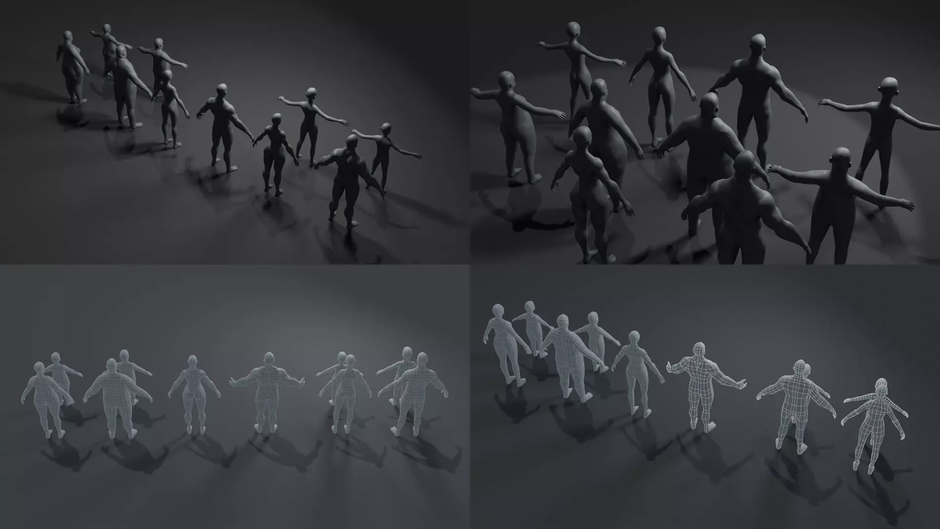 Human Body Base Mesh 40 Models Pack with 76 Sound Effects Low-poly 3D model_7